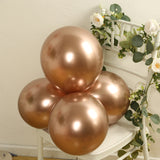 50 Pack Chrome Rose Gold Biodegradable Latex Balloons 12inch Thick Eco Friendly Metallic Party