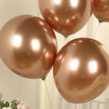 50 Pack Chrome Rose Gold Biodegradable Latex Balloons 12inch Thick Eco Friendly Metallic Party