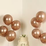 50 Pack Chrome Rose Gold Biodegradable Latex Balloons 12inch Thick Eco Friendly Metallic Party