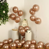 50 Pack Chrome Rose Gold Biodegradable Latex Balloons 12inch Thick Eco Friendly Metallic Party