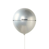 50 Pack Chrome Silver Biodegradable Latex Balloons 12", Thick Eco Friendly Metallic Party Balloons