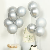 50 Pack Chrome Silver Biodegradable Latex Balloons 12", Thick Eco Friendly Metallic Party Balloons