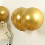 10 Pack Chrome Gold Biodegradable Latex Balloons 18inch Thick Eco Friendly Metallic Party Balloons