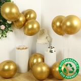 10 Pack Chrome Gold Biodegradable Latex Balloons 18inch Thick Eco Friendly Metallic Party Balloons