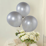 10 Pack Chrome Silver Biodegradable Latex Balloons 18inch Thick Eco Friendly Metallic Party Balloons