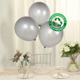 10 Pack Chrome Silver Biodegradable Latex Balloons 18inch Thick Eco Friendly Metallic Party Balloons