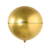 5 Pack Metallic Chrome Gold Biodegradable Balloons, 36inch Large Round Eco-friendly