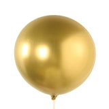 5 Pack Metallic Chrome Gold Biodegradable Balloons, 36inch Large Round Eco-friendly#whtbkgd