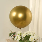 5 Pack Metallic Chrome Gold Biodegradable Balloons, 36inch Large Round Eco-friendly Thickened