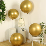 5 Pack Metallic Chrome Gold Biodegradable Balloons, 36inch Large Round Eco-friendly Thickened