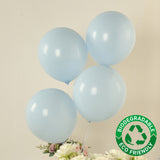 50 Pack Matte Pastel Ice Blue Biodegradable Balloons 12inch, Round Eco-friendly