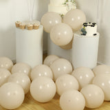 50 Pack Matte Pastel Beige Biodegradable Balloons 12inch, Round Eco-friendly