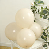 50 Pack Matte Pastel Beige Biodegradable Balloons 12inch, Round Eco-friendly