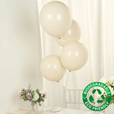 50 Pack Matte Pastel Beige Biodegradable Balloons 12inch, Round Eco-friendly