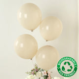 50 Pack Matte Pastel Beige Biodegradable Balloons 12inch, Round Eco-friendly