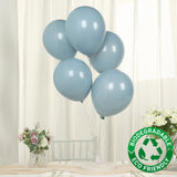 50 Pack Matte Pastel Dusty Blue Biodegradable Balloons 12inch, Round Eco-friendly