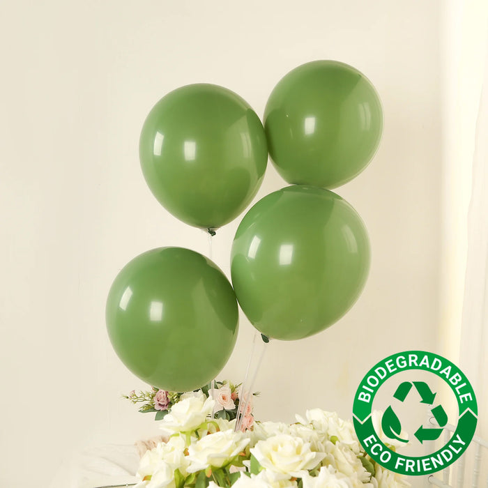 50 Pack Matte Pastel Dusty Sage Green Biodegradable Balloons 12inch, Round Eco-friendly