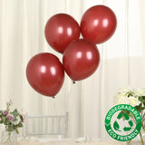 50 Pack Matte Pastel Burgundy Biodegradable Balloons 12inch, Round Eco-friendly