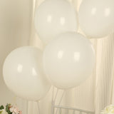 50 Pack Matte Pastel Off White Biodegradable Balloons 12inch, Round Eco-friendly