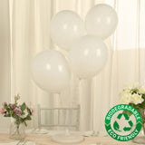 50 Pack Matte Pastel Off White Biodegradable Balloons 12inch, Round Eco-friendly