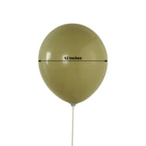 50 Pack Matte Pastel Olive Green Biodegradable Balloons 12inch, Round Eco-friendly