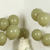 50 Pack Matte Pastel Olive Green Biodegradable Balloons 12inch, Round Eco-friendly