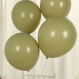 50 Pack Matte Pastel Olive Green Biodegradable Balloons 12inch, Round Eco-friendly