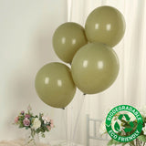 50 Pack Matte Pastel Olive Green Biodegradable Balloons 12inch, Round Eco-friendly