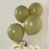 50 Pack Matte Pastel Olive Green Biodegradable Balloons 12inch, Round Eco-friendly