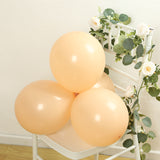 50 Pack Matte Pastel Peach Biodegradable Balloons 12inch, Round Eco-friendly