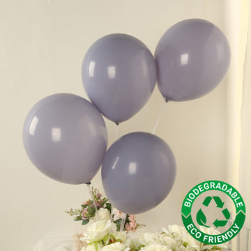 50 Pack Matte Pastel Serenity Blue Biodegradable Balloons 12", Round Eco-friendly Thick Latex Party Balloons