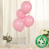 50 Pack Matte Pastel Pink Biodegradable Balloons 12inch, Round Eco-friendly