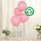 50 Pack Matte Pastel Pink Biodegradable Balloons 12inch, Round Eco-friendly