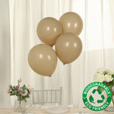 50 Pack Matte Pastel Taupe Biodegradable Balloons 12inch, Round Eco-friendly