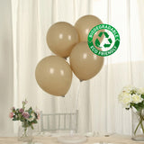 50 Pack Matte Pastel Taupe Biodegradable Balloons 12inch, Round Eco-friendly