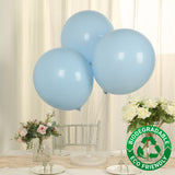 10 Pack Matte Pastel Ice Blue Biodegradable Balloons 18", Round Eco-friendly