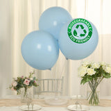 10 Pack Matte Pastel Ice Blue Biodegradable Balloons 18", Round Eco-friendly