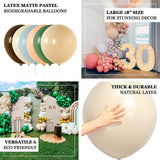 10 Pack Matte Pastel Dusty Sage Green Biodegradable Balloons 18inch, Round Eco-friendly