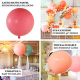 5 Pack Large Matte Pastel Blush Biodegradable Balloons, 36inch Round Eco-friendly