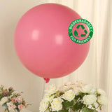 5 Pack Large Matte Pastel Pink Biodegradable Balloons, 36inch Round Eco-friendly