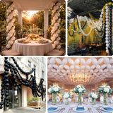 Balloon decorations for events and celebrations in various settings.