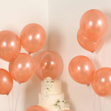 50 Pack Rose Gold Biodegradable Balloons, 12 Thickened Extra Strong Eco-friendly Latex