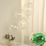 50 Pack Clear Biodegradable Balloons, Thickened Extra Strong Eco-friendly Latex