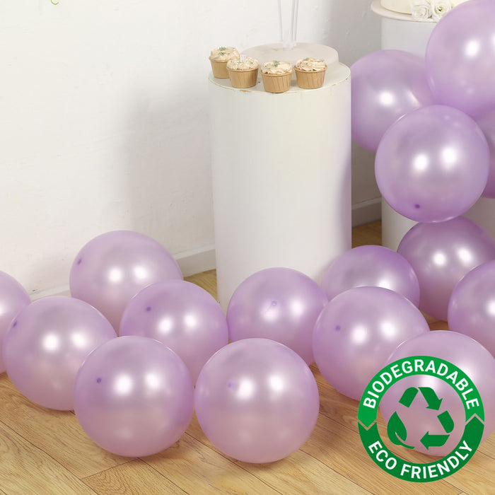 50 Pack Lavender Lilac Biodegradable Balloons, 12 Thickened Extra Strong Eco-friendly