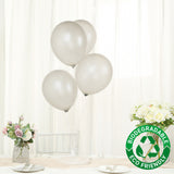 50 Pack White Biodegradable Balloons, 12 Thickened Extra Strong Eco-friendly Latex Helium