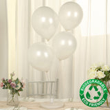 50 Pack White Biodegradable Balloons, 12 Thickened Extra Strong Eco-friendly Latex