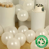 50 Pack White Biodegradable Balloons, 12 Thickened Extra Strong Eco-friendly Latex