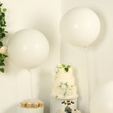 5 Pack Large Off White Biodegradable Balloons, 36" Thickened Extra Strong Eco-friendly Latex Helium