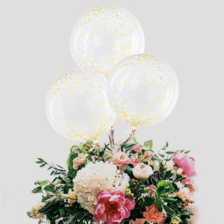 Vibrant and Festive: 2 Pack | 20" Clear Confetti Dot Filled PVC Helium/Air Bubble Balloons