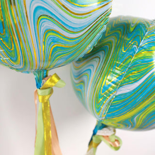 Elevate Your Event Decor with Green/Gold Marble Sphere Balloons